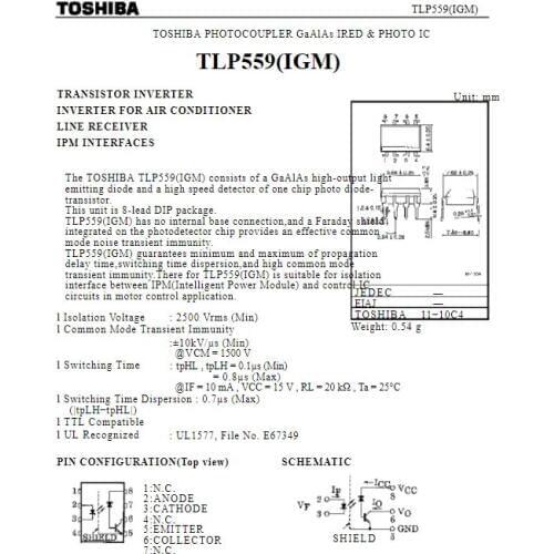 50pcs/Pack TLP559 TLP250 TLP550 TLP421GR TLP621-4 TLP627-1 TLP627-2 TLP541G TLP42 TLP627 TLP541 NEW IN STOCK TOS Imported