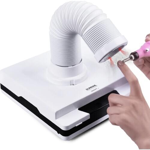 60W Nail Art dust collector 4500rpm vacuum cleaner for manicures suction dust cleaner retractable elbow nail dust collector