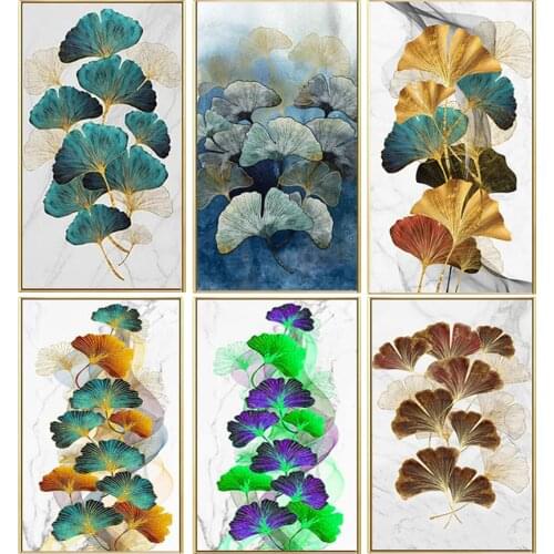 Golden Leaf Abstract diamond Painting 5d Diy square round drill diamond art cross-stitch diamond embroidery rhinestones 3d X65