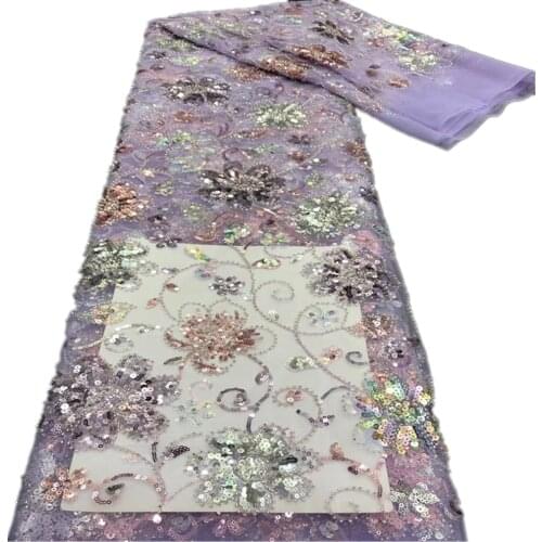 African Lace Fabric Mesh French Lace Fabric Tulle&Sequins Nigrian Lace Fabric For Wedding Party African Lace Fabric XB-190