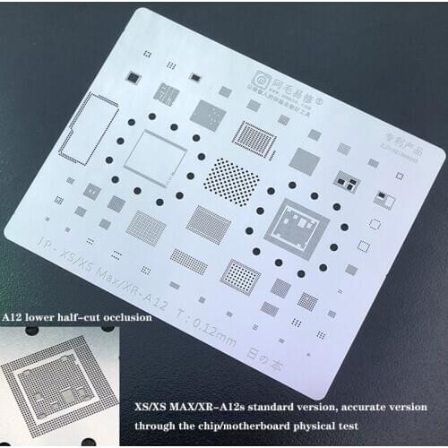 Amaoe iPhone integrated tin net-XS/XS MAX/XR/multipurpose net/with CPU bit/screen IC/A12 steel net/Japanese steel sheet, 0.12MM