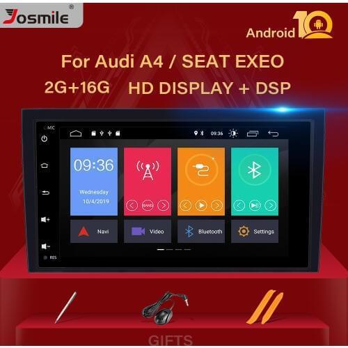 DSP Android 10 Car Radio Player For Audi A4 B6 B7 S4 B7 B6 RS4 B7 SEAT Exeo 2002-2008 GPS Navigation SWC stereo BT OBD2 Camera