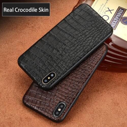 Crocodile Genuine Leather Case for iPhone X 11 Pro Max 12 Mini 12 Pro Max 7 8 Plus X XR XS max 360 Full Protective Cover Luxury