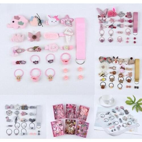 Baby Accessories Kids Girls Fashion Hair gift set Hair Clips Barrette Hairpin 18-piece Set Hair Accessory Gift Box Bow knot