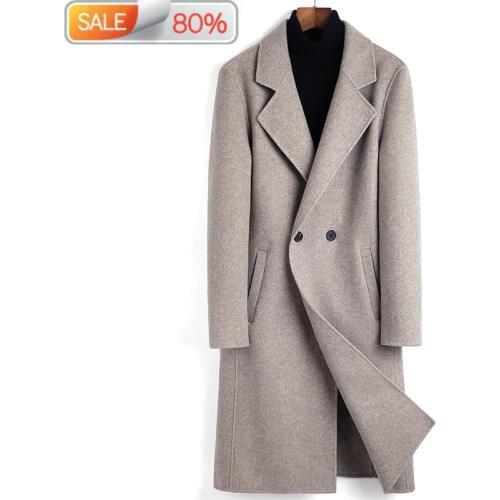 Long 100% Wool Coat Men Jacket Double Breasted Overcoat Clothes Mens Coats and Jackets Sobretudo Masculino 9909 B24292
