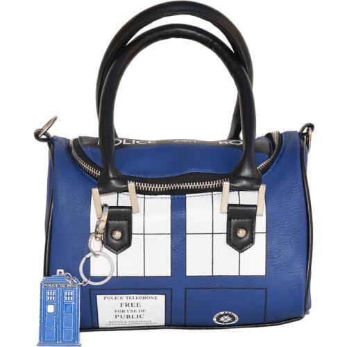 FAIRY SERAPHIM Doctor Who TARDIS Handbag PU Leather Teenager Crossbody Bag Keychain Satchels Shoulder Handbag