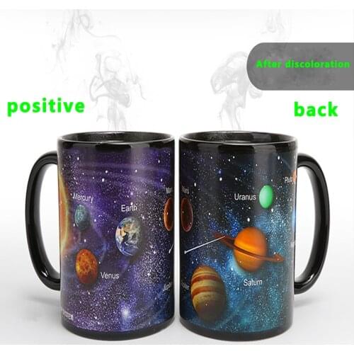 Functional Type Ceramic Planet Color Changing Cup Creative Mug Star Sky Solar System Color Changing Cup B2002