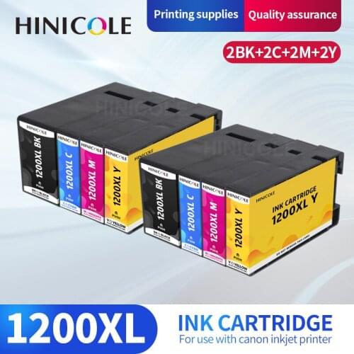 HINICOLE Compatible Ink Cartridges For PGI1200 BK C M Y PGI-1200XL for Canon MAXIFY MB2020 MAXIFY MB2320 Printer