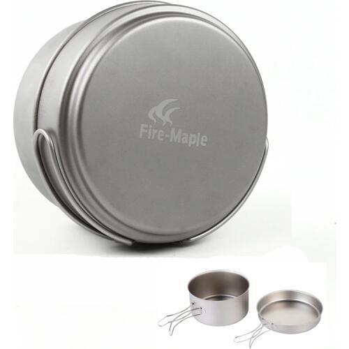 Fire Maple 174g ultra light picnic pot titanium alloy outdoor pot walking 0.8L titanium alloy cup and 0.4L frying pan