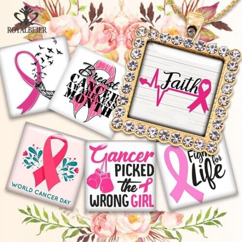 Red Ribbon Square Handmade Photo Glass Cabochons Glass Dome Cover Pendant Cameo Settings