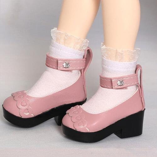 BJD Doll shoes suitable for 1-4 size fashionable casual shoes thick heel round head princess doll shoes accessories