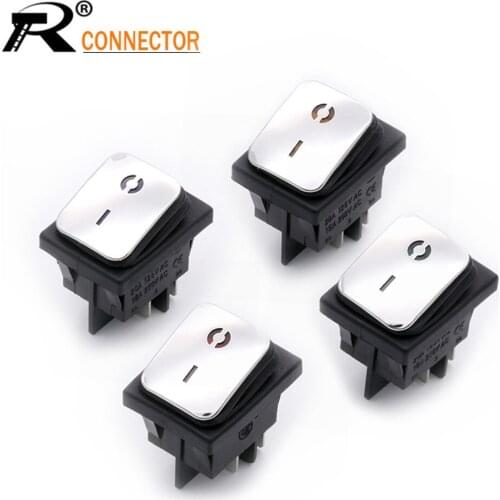 KCD2 Rocker Switch Waterproof cap 25X31mm 4pin with Silver contact large current rocker power rocker switch 20A/125V 15A/250V