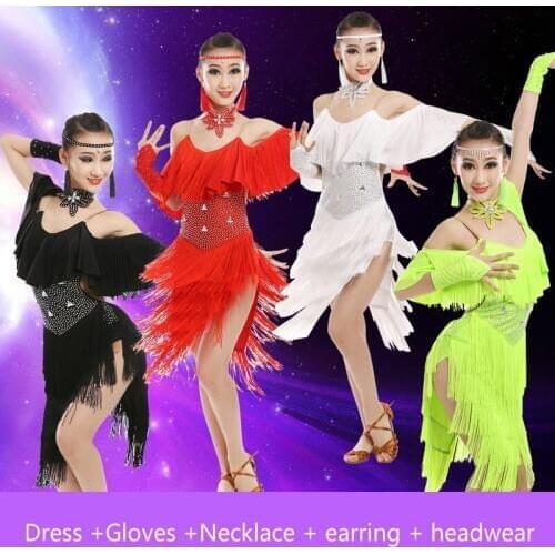 Latin Dress for Girls Clothes for Dancing Girls Dance Costumes for Kids Latin Dress Modern Dance Costumes for Kids Samba Rumba