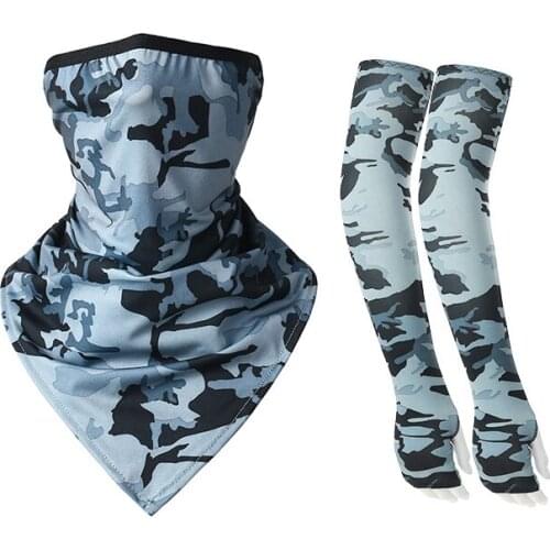 Three-piece Summer Sunscreen Bib Sleeves Unisex UV Protective Equipment Neck Guard Head Circumference Outdoor Riding Fishing