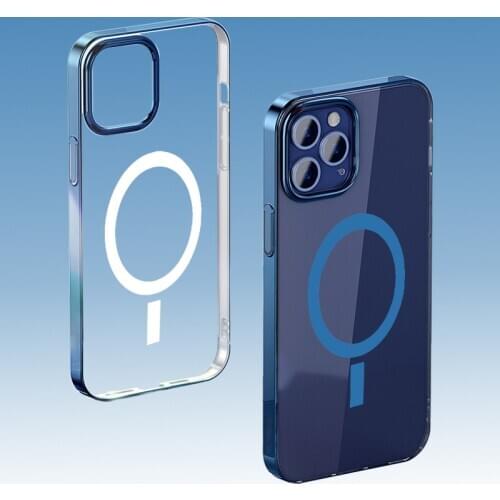 Mgnetic Case For IPhone 12 Pro Max Wireless Charger Shockproof Transparent Protection Back Cover For IPhone 12 Mini Phone Case