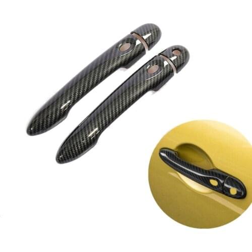 Carbon Fiber Exterior Door Handle Cover Trim Car Accessories ABS for Renault Zoe Z.E 2012-2021