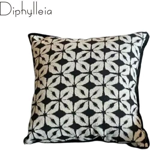 Diphylleia Cushion Cover Four Leaf Clover Quatrefoil Jacquard Modern Minimalist Throw Pillow Case Sofa Couch Bedroom Living Room