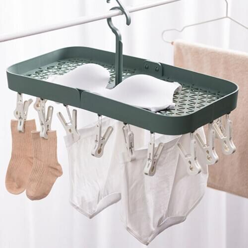 Plastic Extendable Foldable Hanging Clothes Drying Rack Laundry Storage Organization Home Organizer