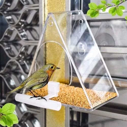 Transparent Window Bird Feeder Clear Birdhouse Suction Cup and Hanging Design Bird Feeders For Outside Garden Yard Pet Birds