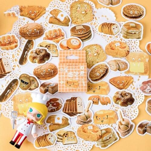 Bread Series Kawaii Cute Sticker Custom Stickers Diary Stationery 46 pcs
