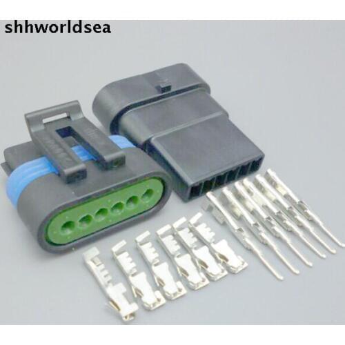 Shhworldsea 5/30/100sets 1.5mm 6pin 6way auto waterproof male female connectors housing 12162261