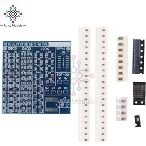 SMT SMD Component Weld Welding Practice Blue PCB Board Soldering DIY Kit 5V