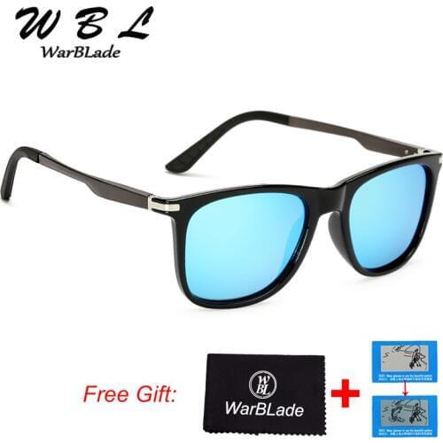 WarBLade Brand Polarized Sunglasses Men Square Mirror Aluminium Magnesium Temple Sunglass UV400 Driving Goggles Male 2019