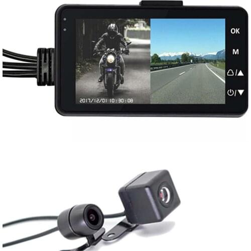 3 Inch Full HD 1080P Dash Cam Motorcycle Driving Recorder 4 Wide-angle Lens Automatic Recording Waterproof Motobike Dash Cam