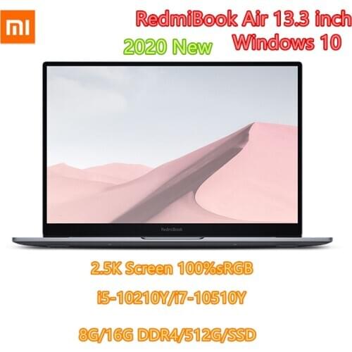 Xiaomi RedmiBook Air 13.3 inch Laptop Notebook Intel UHD Graphics GPU Core i5-10210Y/i7-10510Y Processor 8G/16G RAM 512GB SSD