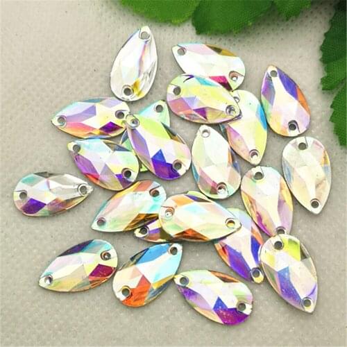 100Pcs 10mm*17.5mm Rhinestone Water droplets Resin /Craft/Clothes Decoration Bags DIY