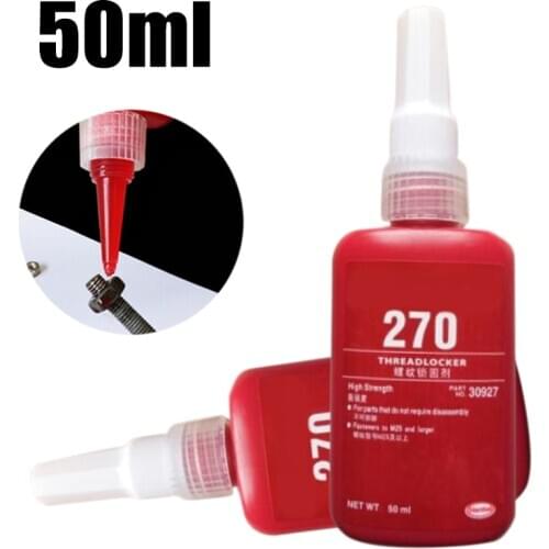 2pcs/set 50ml 270 Anaerobic Adhesive Threadlocker Lock Glue Sealing Anti-corrosion Threaded Nuts Metal Locking Adhesive