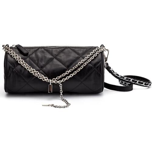 2021 Fashion Genuine Leather Women Handbag Crossbody Bags for Girl Luxury Designer Messenger Chain Bag In Autumn and Winter