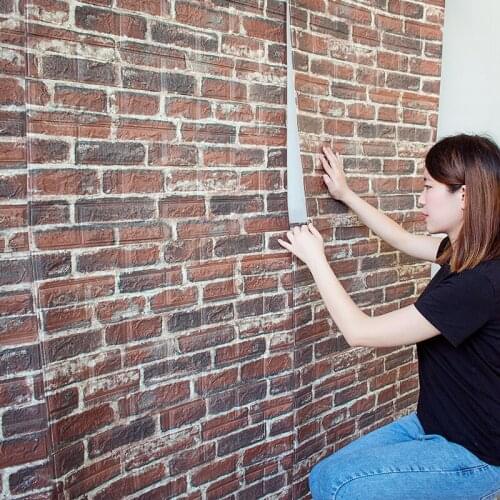 3D Retro Wall Stickers Simulated Brick Wall Decor Living Room Decoration Waterproof Wall Covering DIY Self Adhesive Wallpapers