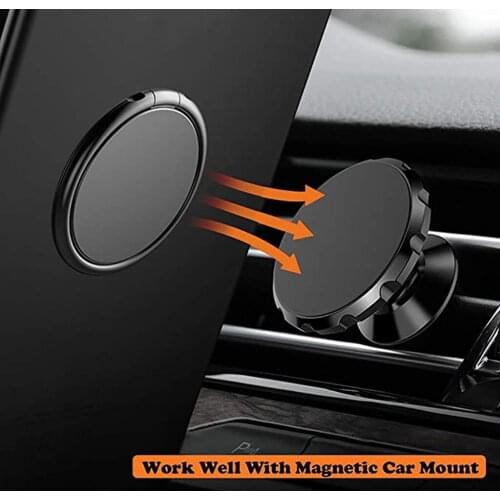 Phone Ring Holder 360°Rotation Cell Phone Back Grip Foldable Cellphone Stand for All Smartphones Tablets Magnetic Mount