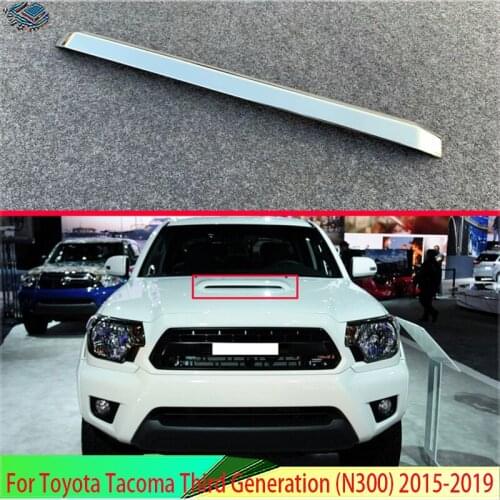 For Toyota Tacoma Third Generation (N300) 2015-2019 Car Accessories ABS Chrome Front Hood Bonnet Grill Lip Mesh Trim Cover