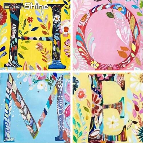 EverShine Full Square Drill Diamond Painting Letter Rhinestone Pictures Diamond Embroidery Cross Stitch Full Set Wall Stickers
