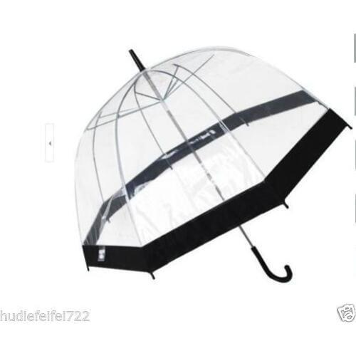 [ Fly Eagle ]Black Transparent - Clear Dome-Birdcage - contracted Manual open an umbrella