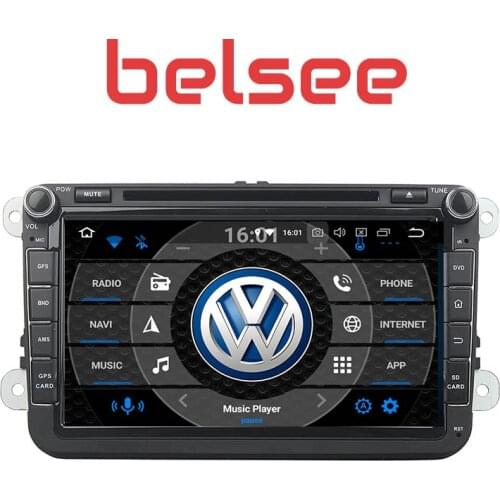 Belsee Android 8.0 Radio Head Unit GPS Octa Core 4GB Nav for Volkswagen Polo Passat B5 B6 B7 Golf 5 6 CC for Skoda Seat