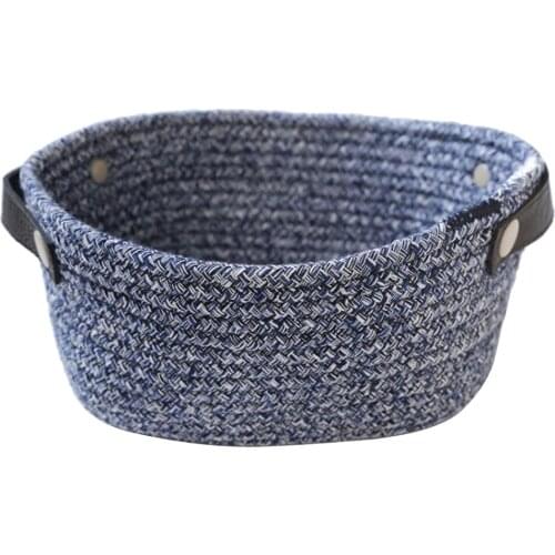 Cotton Rope Storage Baskets Woven Toys Bins Laundry Basket With Handles