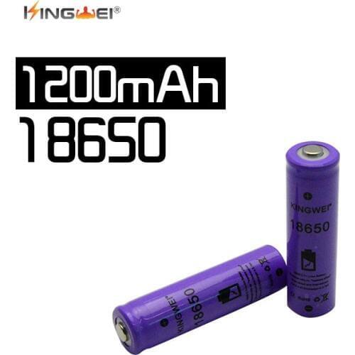 KingWei Purple 18650 3.7v Li-ion Rechargeable 1200mAh Battery for LED FlashlightHigh Quality Battery