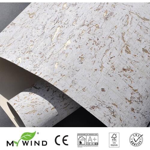 MYWIND 0.91*5.5M/Roll white beige Lllusion Blue Brown Luxury Natural Material 3d Design Home Decor Wall Paper Cork Wallpaper