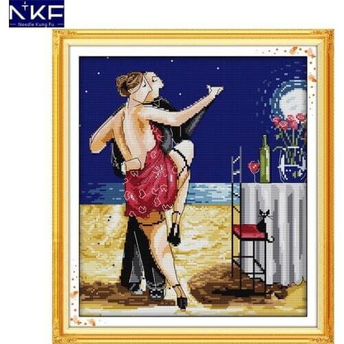 NKF Tango Pattern DIY Kits Handmade Craft Needlework Cross Stitch Set for Embroidery Kit Figure Design Stitching Home Decor