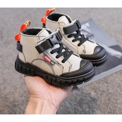 2021 Autumn Winter New Children Leather Shoes Girls Sneakers Breathable Fashion Kids Boots For Boys Casual Sport Shoes Snow Boot