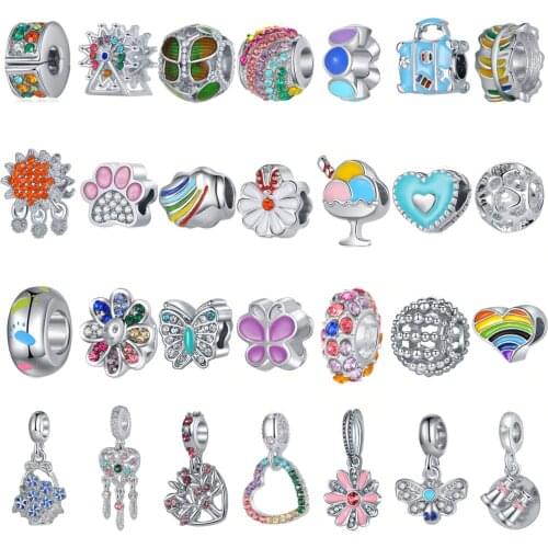 New fashion charm original diy cloud windmill butterfly colorful beading suitable for original Pandora ladies bracelet jewelry
