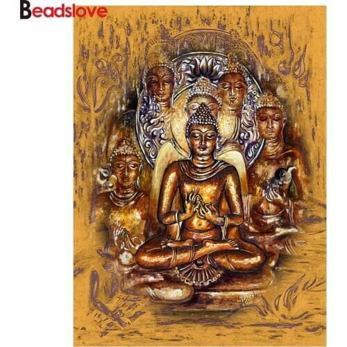 Full Square Round Drill 5D DIY Diamond Painting Buddha Religious icon 3D Embroidery Beads Cross Stitch Kits 5D Home Decor Gift