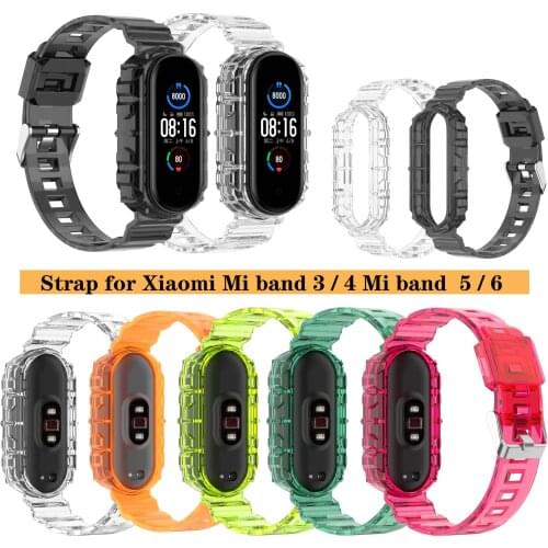 Transparent Silicone Replacement Strap for Xiaomi Mi band 3 4 Miband 3 4 5 6