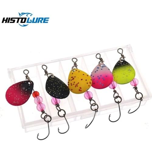 5pcs/box fishing spoon 2.3g Spinner Bait With single Hooks Metal jig Fishing Lure Hard Baits Spoon Lures Bass Arttificial Bait