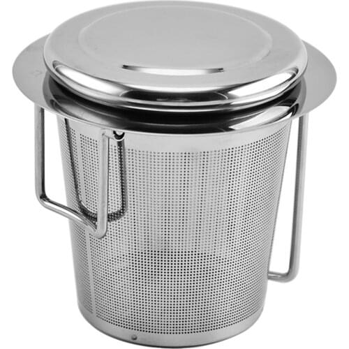 Double Handles Tea Infuser with Lid Stainless Steel Fine Mesh Coffee Filter Teapot Cup Hanging Loose Leaf Tea Strainer