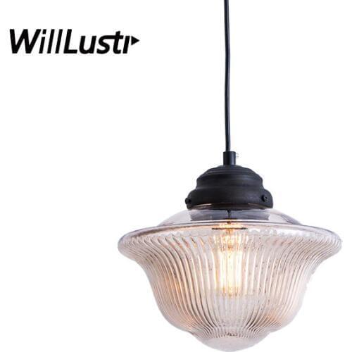 Single Head Glass Pendant Lamp Clear Smoke Champagne Hotel Bar Restaurant Corridor Cafe Bakery Bedroom Minimalist Hanging Light