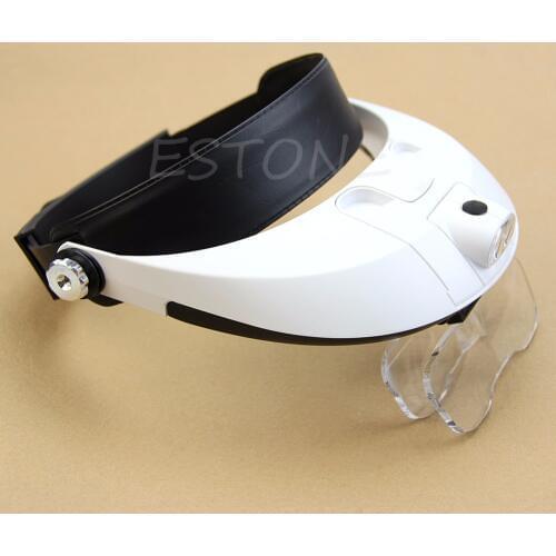 LED Lamp Light Headband Headset Head Jeweler Magnifier Magnifying Glass Loup